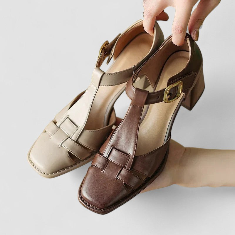 Milly | Zapatos ortopédicos con tiras en T y tacón de bloque