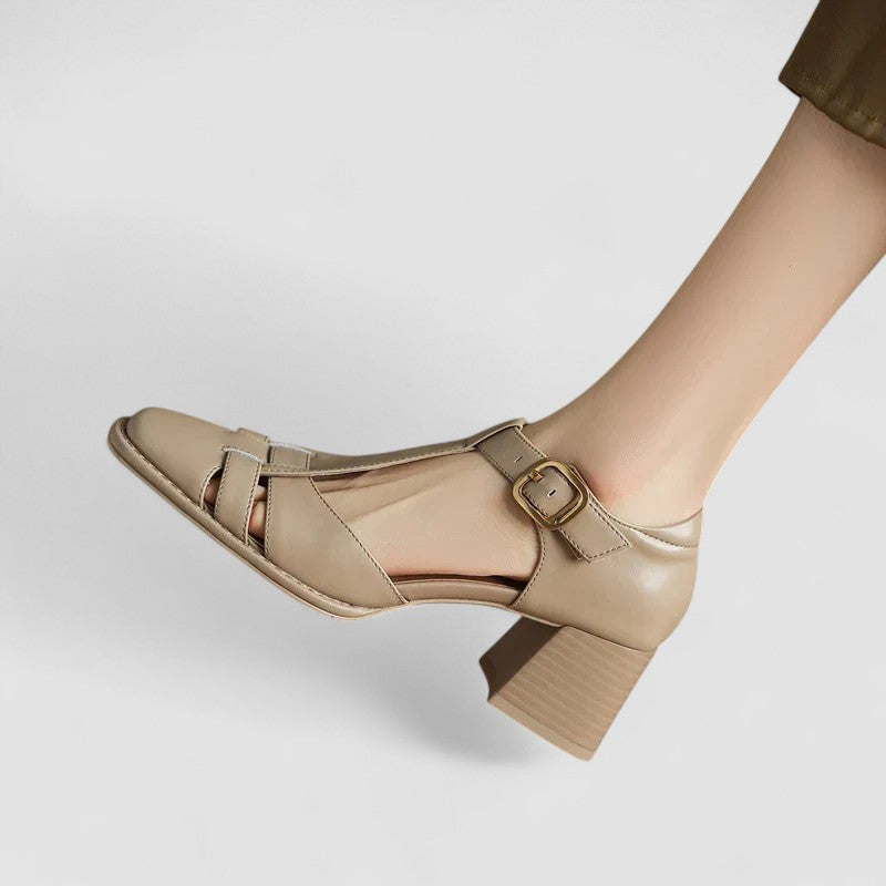 Milly | Zapatos ortopédicos con tiras en T y tacón de bloque