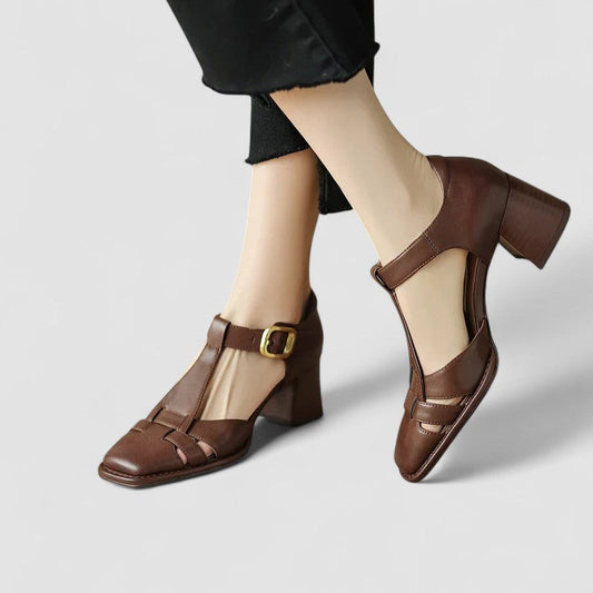 Milly | Zapatos ortopédicos con tiras en T y tacón de bloque