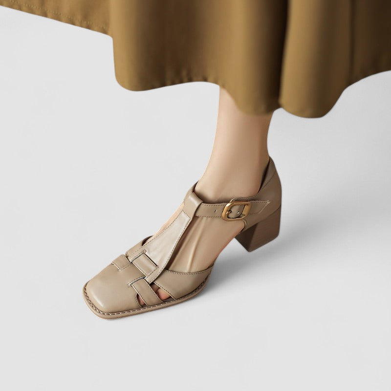 Milly | Zapatos ortopédicos con tiras en T y tacón de bloque