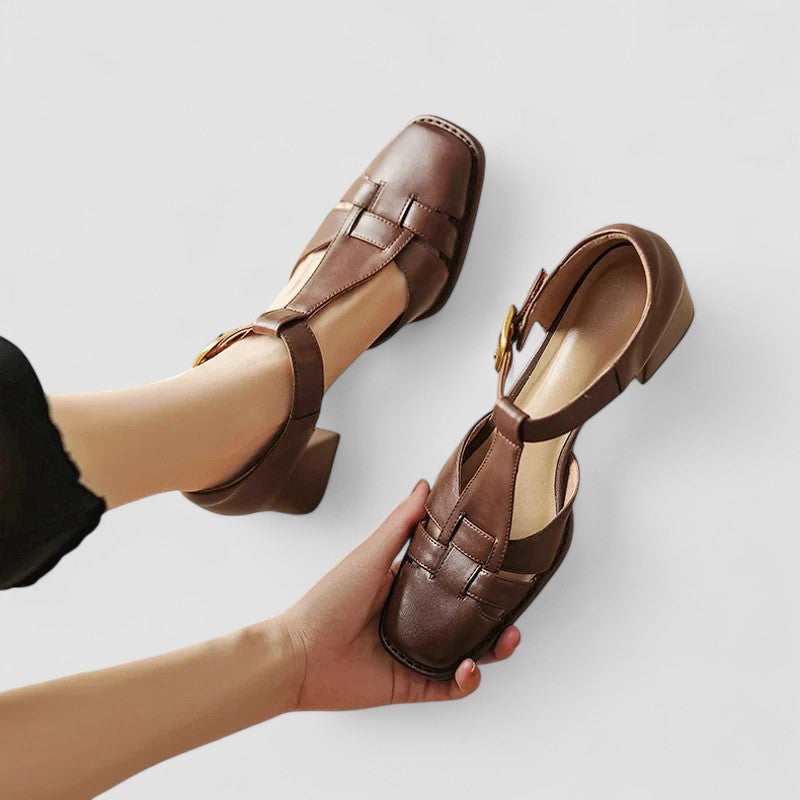 Milly | Zapatos ortopédicos con tiras en T y tacón de bloque
