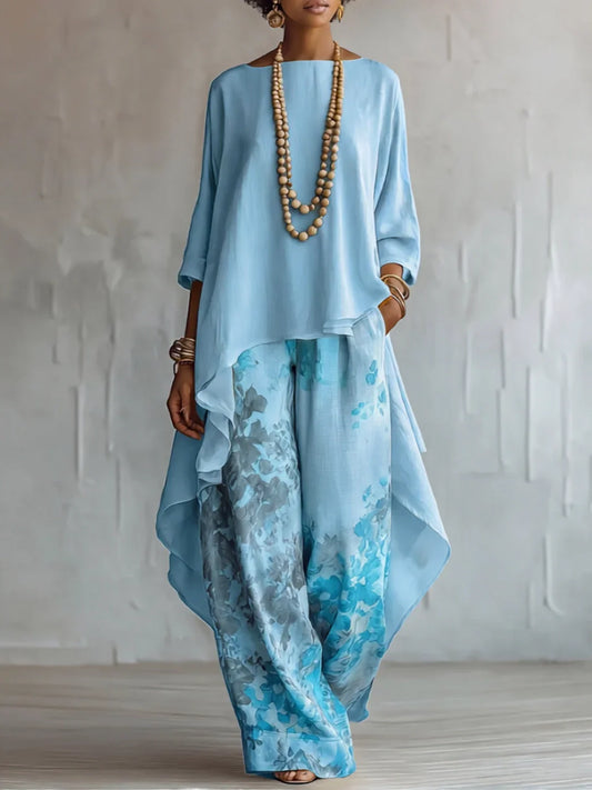 Gunilla | Conjunto asimétrico con estampado floral y corte fluido