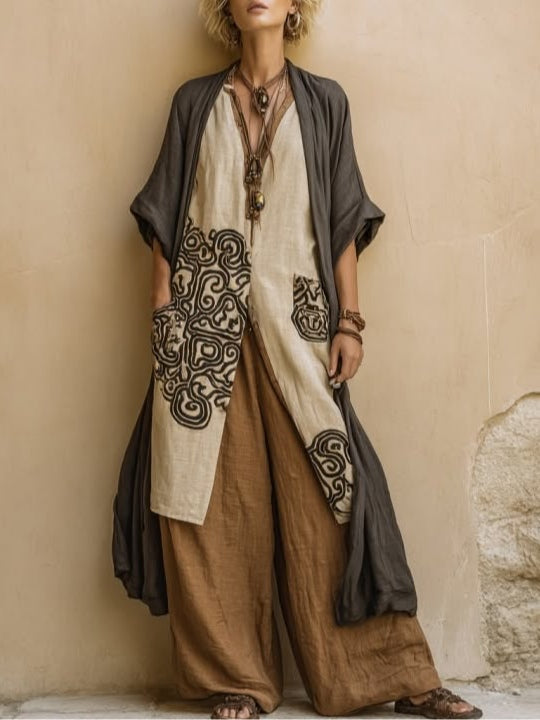 Valentina | Conjunto largo de estilo bohemio con bordados