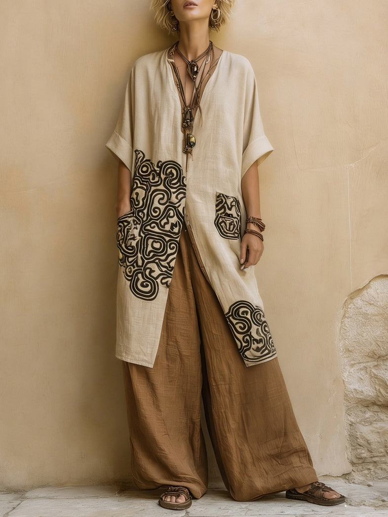 Valentina | Conjunto largo de estilo bohemio con bordados