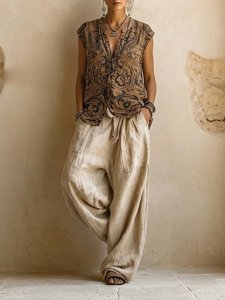 Linnea | Conjunto bohemio de corte holgado