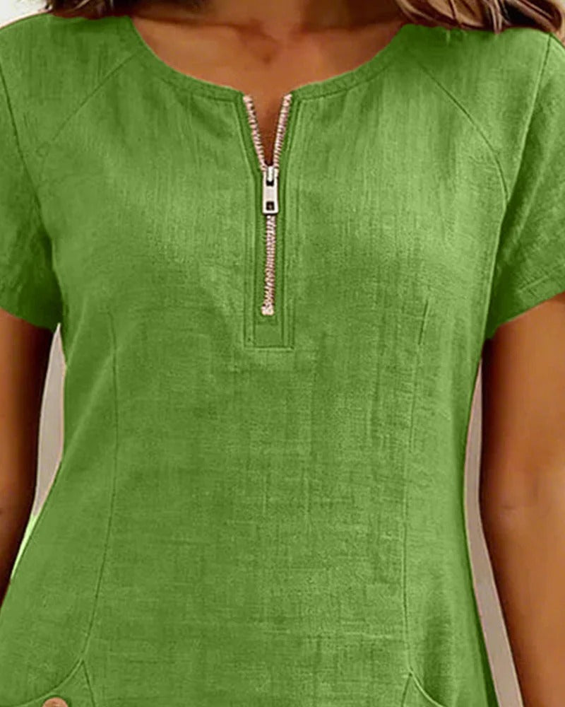 Van Elst Mode® | Vestido de algodón con bolsillo con cremallera