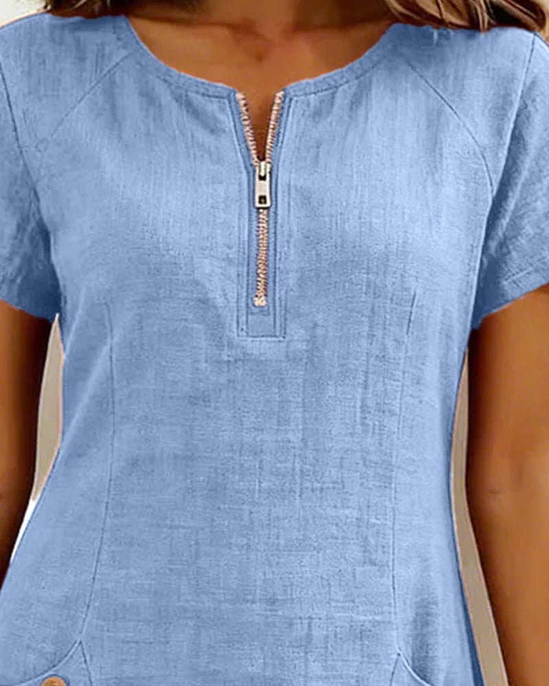 Van Elst Mode® | Vestido de algodón con bolsillo con cremallera