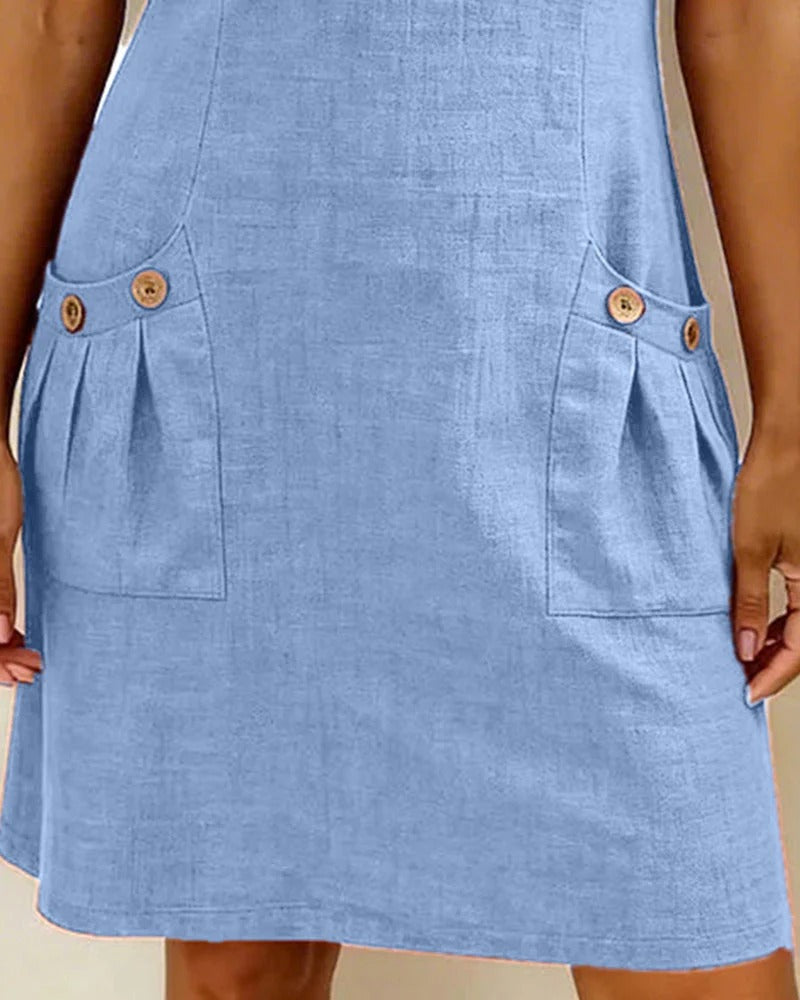 Van Elst Mode® | Vestido de algodón con bolsillo con cremallera
