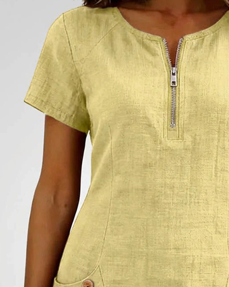 Van Elst Mode® | Vestido de algodón con bolsillo con cremallera