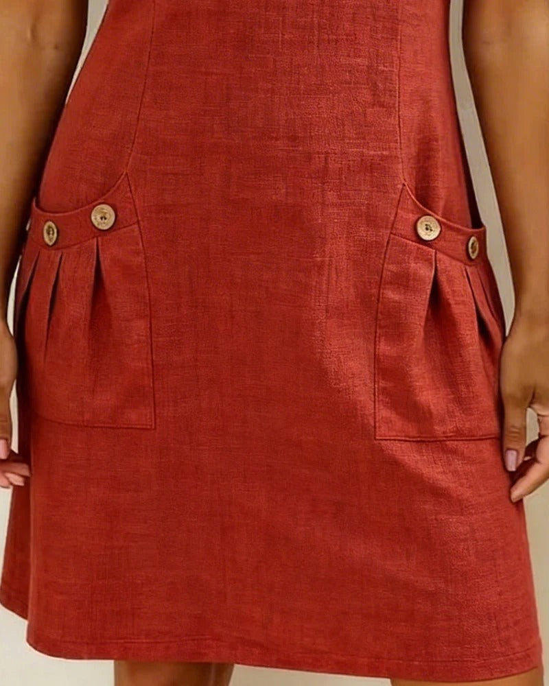 Van Elst Mode® | Vestido de algodón con bolsillo con cremallera